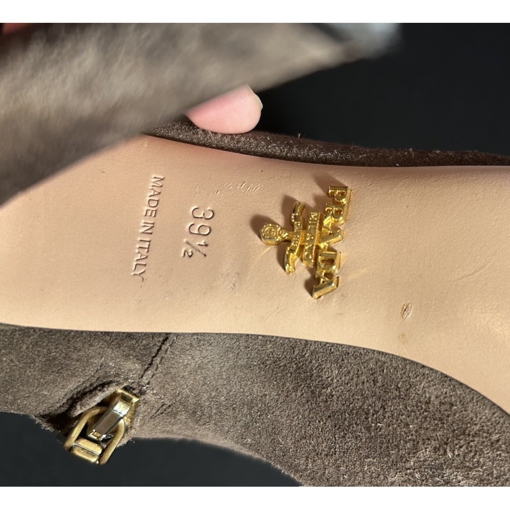 Prada Brown Suede Ankle Booties - Picture 3 of 14